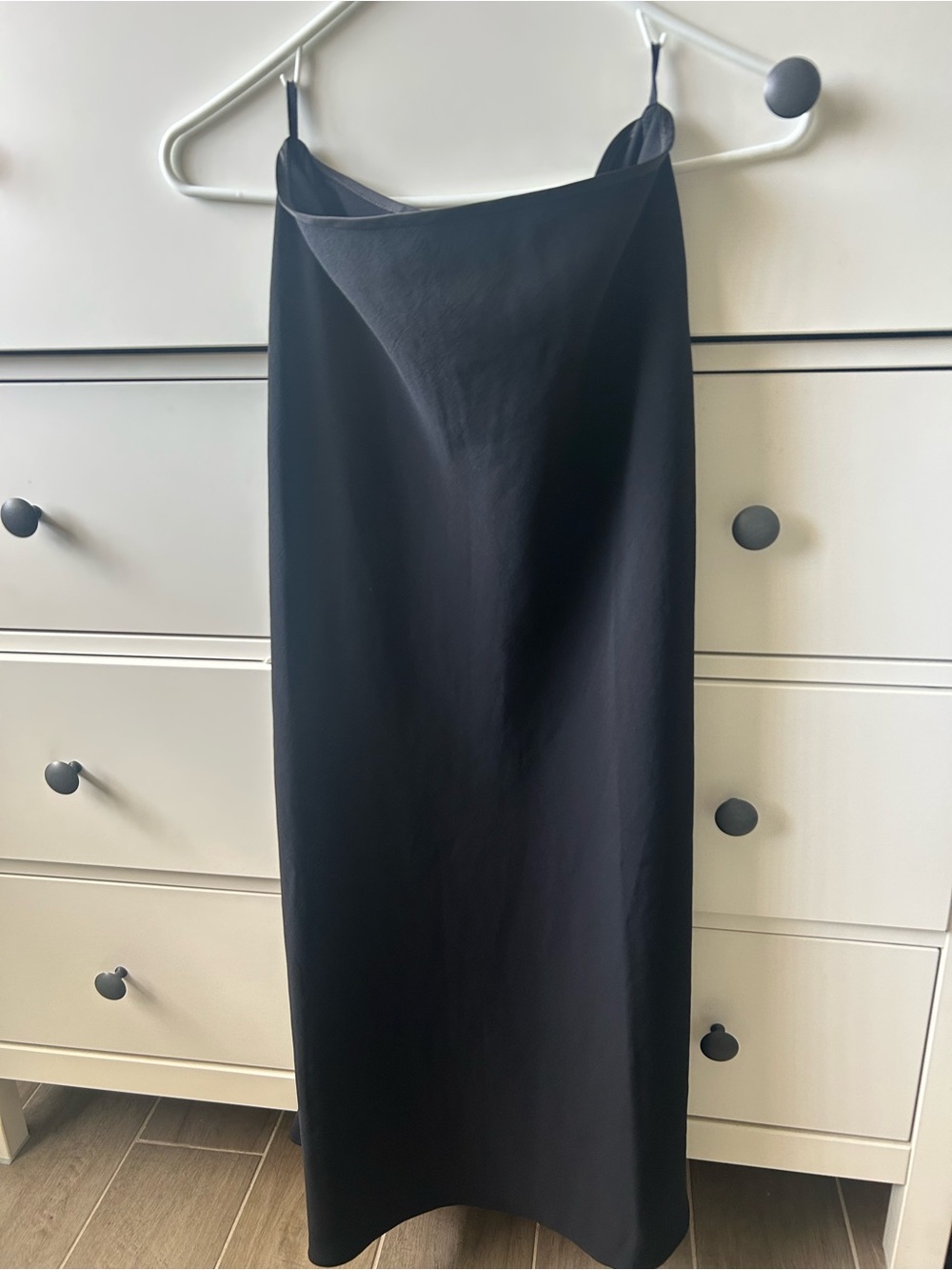 Wilfred Black Bias Slip Midi Skirt